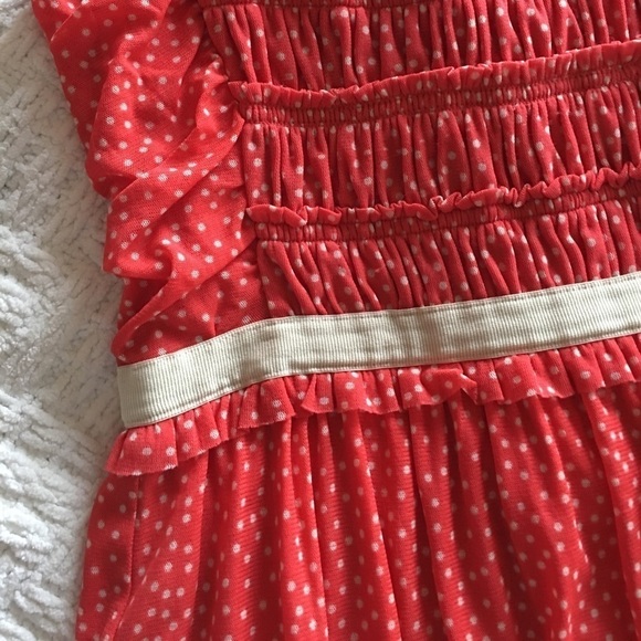 Postmark Retro Swiss Dot Sleeveless Dress Coral M - Picture 6 of 9